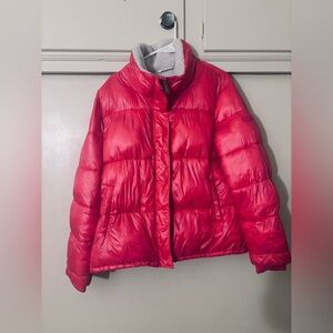 Koolaburra by UGG Women's Pink Sherpa Trim Puffer Jacket Size XL